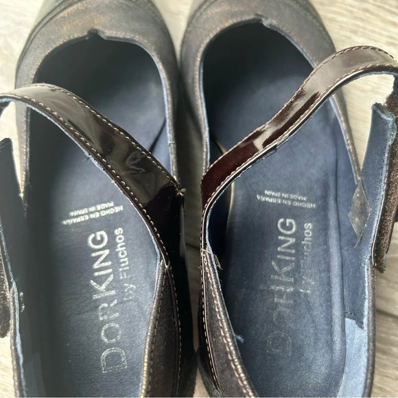 DORKING FLUCHOS Patent Leather Metallic Leather Mixed Mary Jane Shoes - Picture 8 of 16